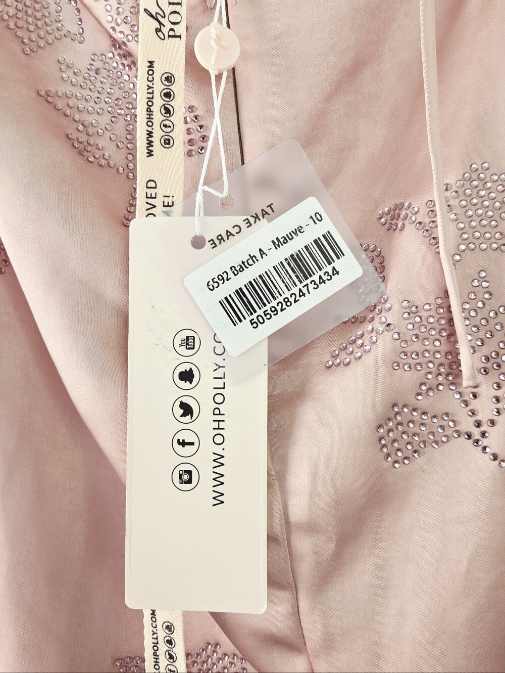Backless Satin Floral Halter Evening Dress in Dusty Rose - Picture 7 of 9